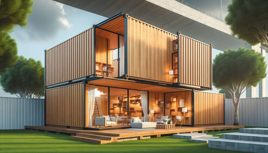 Maison en container et bardage bois : synergie entre modularité et esthétique