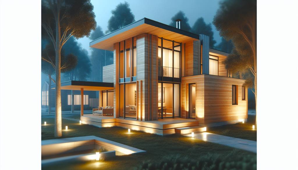 Agrémentation par la lumière naturelle dans les maisons en bois contemporaines