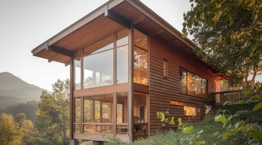 "Les tendances 2024 en architecture de maisons en bois contemporain"
