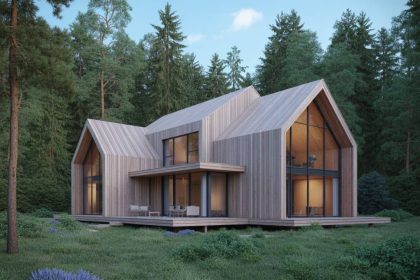 L’architecture organique dans les maisons contemporaines en bois : fusion entre paysage et habitat