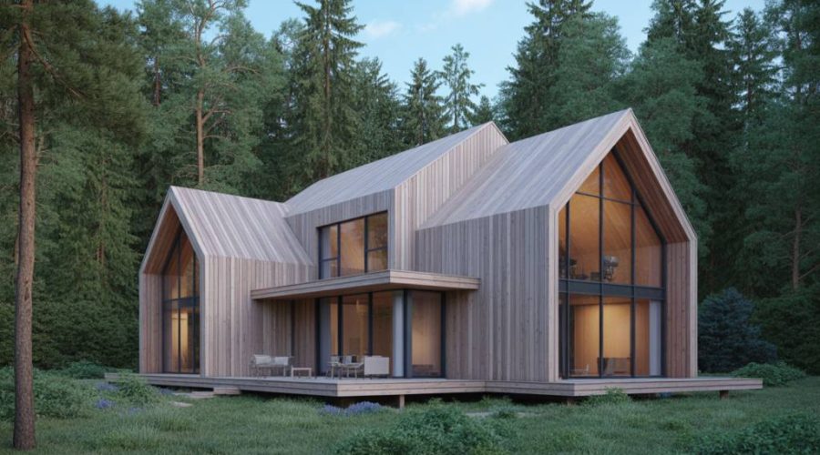 L’architecture organique dans les maisons contemporaines en bois : fusion entre paysage et habitat